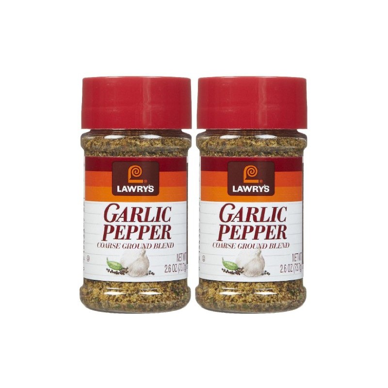 Lawry's Garlic Pepper Coarse Ground Blend, 2.6 oz Shakers, 2