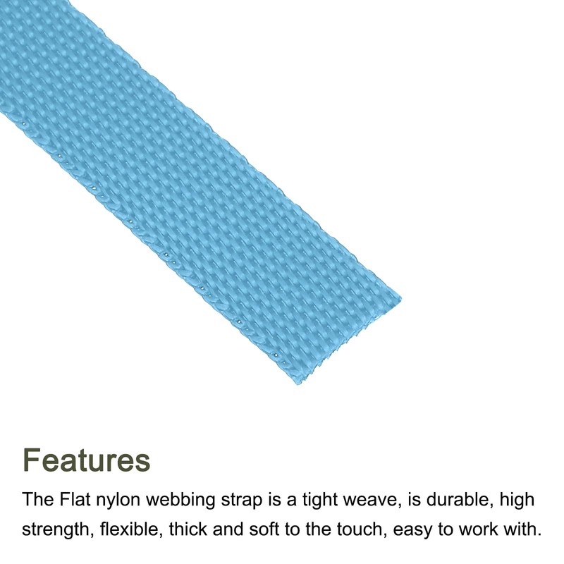 sourcing map Flat Nylon Webbing Strap 3/8 Inch 50 Yards