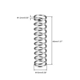 sourcing map Wire Diameter 0.05" , OD 0.39" , Free Length 1.57" Spring Steel Coil Extended Compressed Spring 10pcs