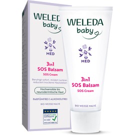 WELEDA Organic Baby Med 3-in-1 SOS Balm with White Mallow - Natural Cosmetics Care Cream for Highly Sensitive Baby Skin (1 x 50 ml)