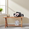 29.9’’ Farmhouse Entryway Bench with Storage, 2-Tier Indoor Bench, Rustic