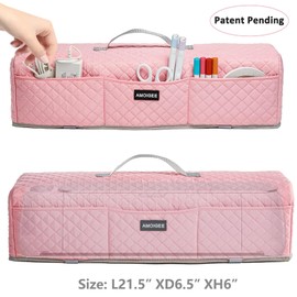 AMOIGEE Padded Dust Cover Compatible with Cricut Maker, Cricut Maker 3, Explore Air 2, Cricut Explore 3 Machine, with Pockets for Cricut Accessories(Pink)