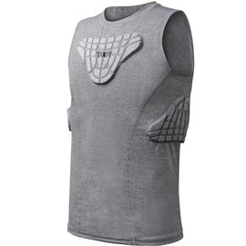 TUOY Youth Padded Shirt Chest Rib Protector Heart Guard Sternum Protective Compression Shirt for Baseball Football Basketball Lacrosse - Large