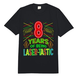 8 Years Old of Being Laser-Tastic 8th Laser Tag Birthday Comfort Colors Adult Heavyweight T-Shirt