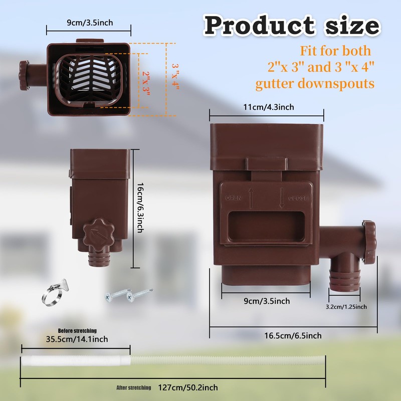 Rain Barrel Diverter Kit - Rainwater Collection System, Rain Barrel