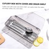 GRIRIW 2pcs Cutlery Holder with Drain Shelf Multi-Function Chopsticks Box