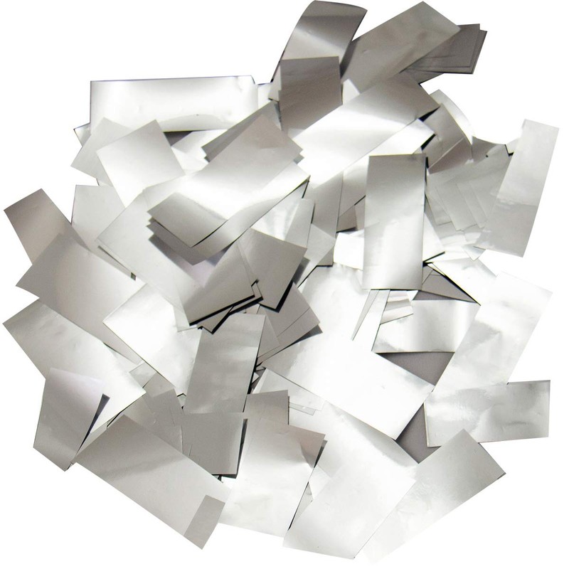 Confetti Cannon 28cm Silver Foil Shapes, Compressed Air Popper Cannon