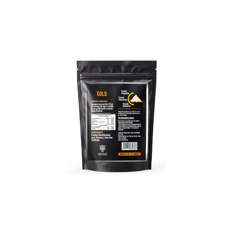 Creatina Gold Ahau 500g- Adicionada con Ginsen y Jalea Real