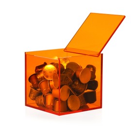 Caja de almacenamiento de acrílico transparente, organizadores acrílicos, antipolvo, duradera, 139,7 cm, uso en casa y oficina (naranja, 139,7 cm)