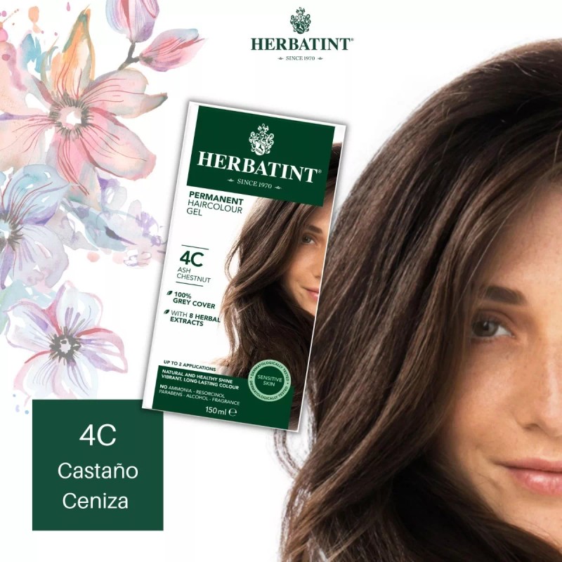 Herbatint Tinte Herbatint Sin Amoniaco 4c Castaño Ceniza Pack 2