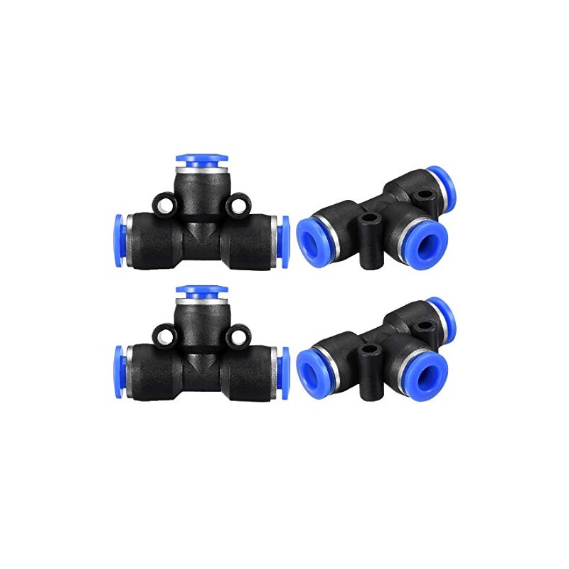 sourcing map Plastic Tee Push to Connect Tube Fittings 6mm