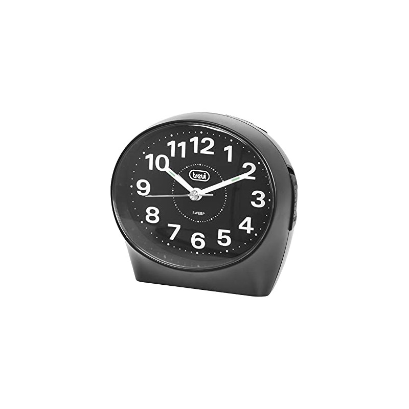 Trevi Electronic Alarm Clock, Black, 12 x 4 x 10