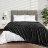 PAVILIA Soft Fleece Queen Bed Blanket Black, Large Fuzzy Plush
