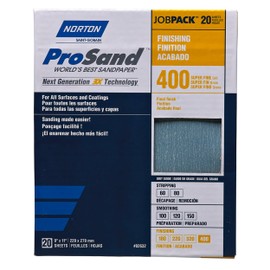Norton Abrasives - St. Gobain, ProSand 9 in. x 11 in., Sanding Sheets 400G - 20 Pack