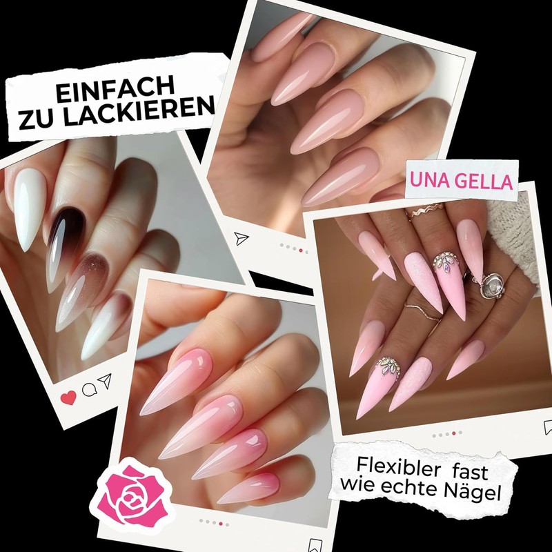 UNA GELLA Stiletto Nail Tips, Pack of 216