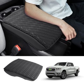 Karltys Center Console Cover for 2019-2025 2026 Dodge Ram 1500 2500 3500, Leather Console Armrest Cover for Ram 1500 Anti Scratch Waterproof Middle Console Pad Protector (Bucket Seats Only)