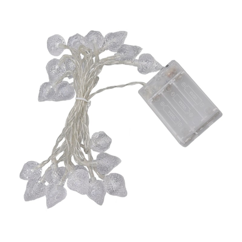 20 LEDs Christmas Lights Outdoor Strawberry Fairy String Lights Battery