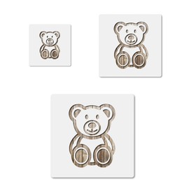 Teddy Bear Teddy Fur Cute, quality mylar stencil pack in 3 sizes, reusable for crafts and diy projects CCSTE-19043