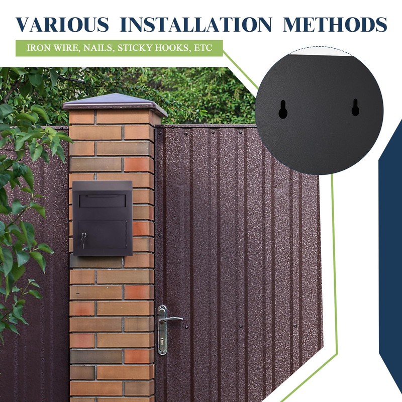 Yaocom Key Lock Mailboxes for Outside Locking Wall Mount Mailbox