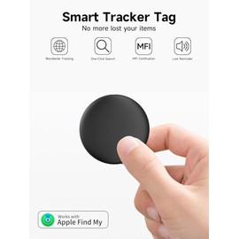 Paquete de 4 etiquetas de aire 2026 con certificación MFi de Apple. Paquete de 4 rastreadores inteligentes Bluetooth (solo iOS), localizador de artícu