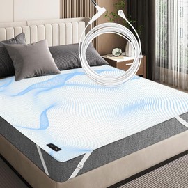 RIQINXIN Grounding Sheets Grounding Mat for Improved Sleep 10% Pure Conductive Silver 90% Cotton Reduce Pain Anxiety Stress 54x80in White