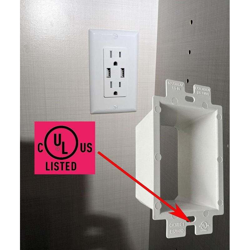iMBAPrice BE2-2 2-Gang White Electrical Box Extender, UL Listed, 2-Pack
