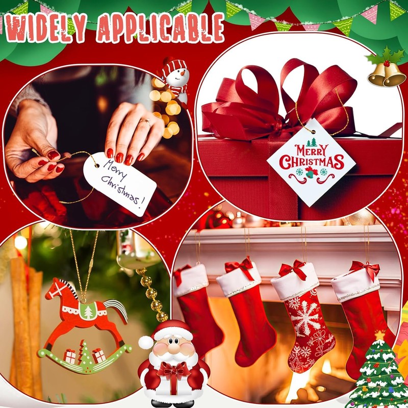 LIODUX 200Pcs Christmas Ornaments String Hanger, Ornament Hangers with Snap