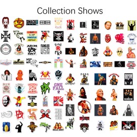 GTOTd Wrestling Stickers (100Pcs) Sports Gifts Merchandise Merch Party Supplies Vinyl Water Bottle Luggage Guitar Skateboard Cute Aesthetic Manga Gifts for Teens