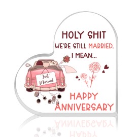 Sugchairo Anniversary Wedding Gifts For Wife Couple Funny Aniversario Happy Gift For Her Him Office Desk Accessories Cute Stocking Stuffers For Women Stocking Stuffers Acrylic Plaque