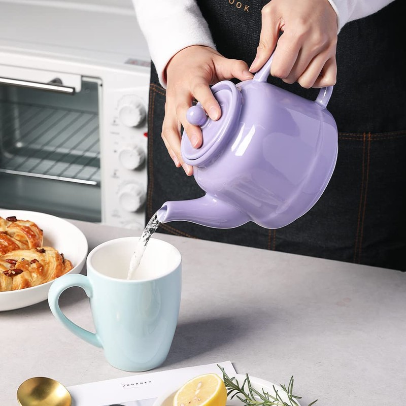 Sweejar 35 oz Porcelain Tea Pot, Teapot with Removable 18/8
