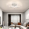 Sovinzert Modern Ceiling Lights, 6 Rings Dimmable Chrome LED Ceiling