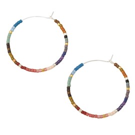 Scout Curated Wears - Chromacolor Miyuki Small Hoop - Dark Multi/Silver