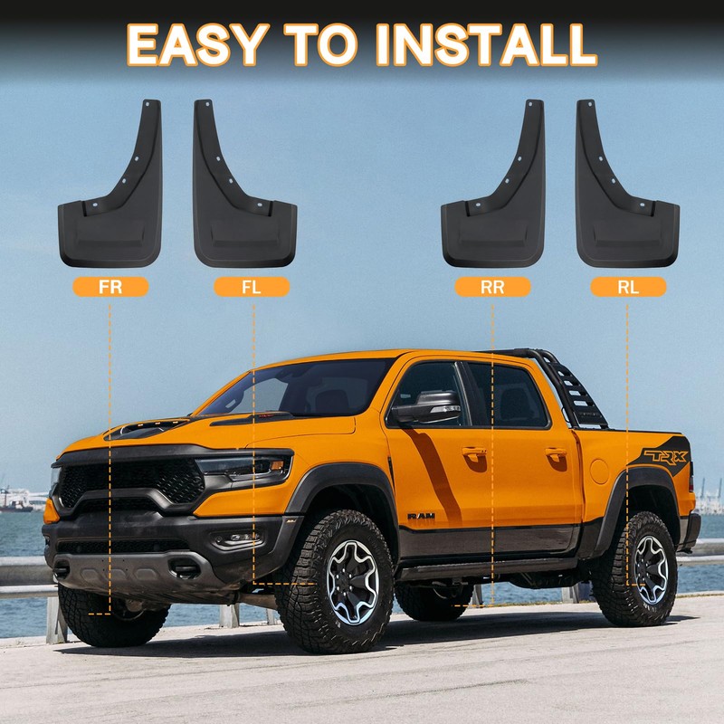 LMDLTD Mud Flaps Mud Guards Replacement for 2021-2024 Dodge Ram
