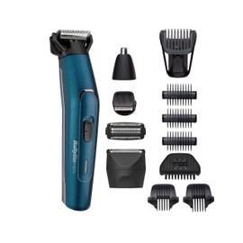 Babyliss Men 12-in-1 Japanese Steel Ultimate Face and Body Multi Grooming Kit with Nose Trimmer Head and Body Groomer - 100% Waterproof