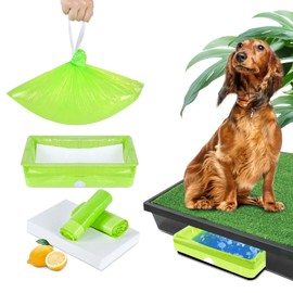 Xfire 30 Pack Pet Loo Liners for Petsafe Dog Potty Pee Pod, Disposable Pet Loo Tray Liner Bags with Absorbent Pads Instant Odor Control Urine Disposal Kit (Lemon)