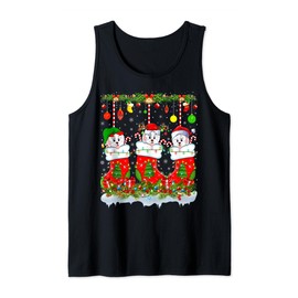 Xmas Lighting Elf Santa Havanese Dog In Socks Christmas Tank Top