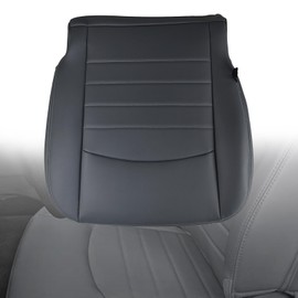 Slakerbe Driver Side Bottom Synthetic Leather Replacement Seat Cover Gray, Bottom Foam Cushion Pad Compatible with Dodge Ram 1500 2500 3500 4500 5500 ST 5.7L Work Truck 2013-2018