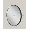 SONGMICS Bathroom Round Mirror for Wall, 24 Inches Black Circle