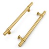 Haliwu 10 Pack Gold Cabinet Handles Brushed Brass Drawer Pulls
