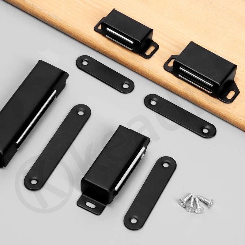 Keadic Magnetic Door Catch, Cabinet Magnets for Kitchen Bathroom (Black,