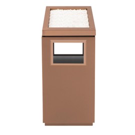 QUEMARQUE Commercial Outdoor Trash Can, 3.96Gal Stainless Steel Indoor Outdoor Trash Can with Lid & Ashtray, Removable Inner Bucket Metal Garbage Can for Home Office Elevator Entrance (Rose Gold)