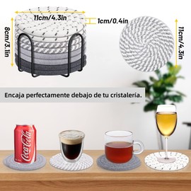 Portavasos para Mesa 4.8 Pulgadas, Posavasos de Bebida de Cuerda de Algodón Trenzada Redonda Hecha a Mano, Coasters Resistentes Al Calor, Gran Regalo de Inauguración de la Casa, Caqui (8 Piezas)