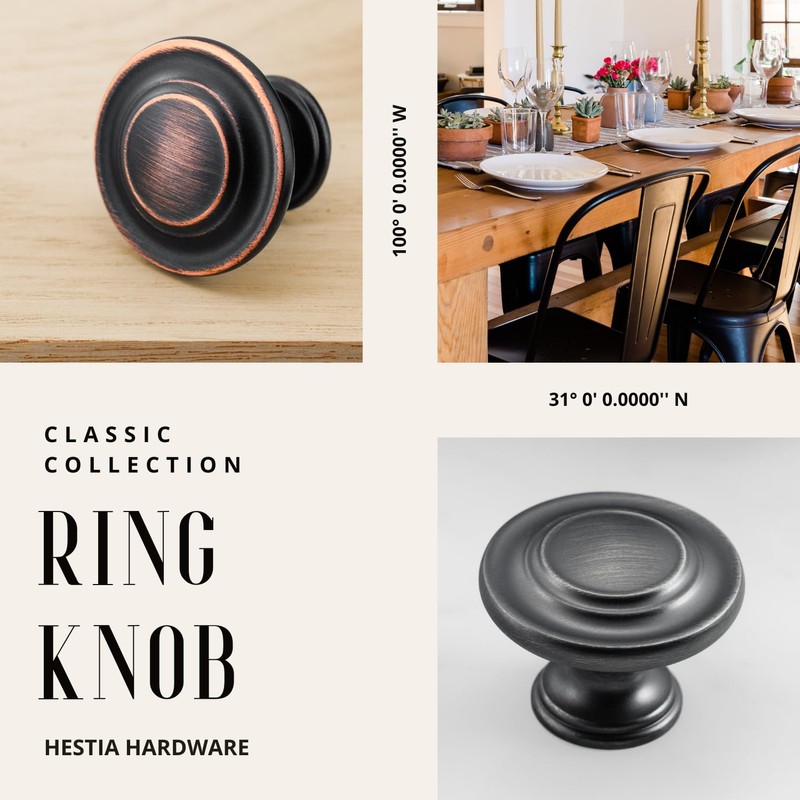 HESTIA HARDWARE 10 Pack | Silver Cabinet Knobs Satin Nickel