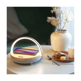 Livoo LED Speaker, Induction Charger, Fast Charge TES242 - Compatible with Bluetooth® 5W, Fast Charge 15W, 4 Hours Listening Time, 3 Lighting Modes, Range: 10m, QI Certified Compatible