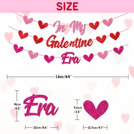 In My Galentine Era Banner for Happy Galentine's Day Decorations,Galentine's Day banner with Heart for Girl Ladies Galentines Day Party Decor (ERA)