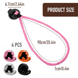 4 Pcs Cowboy Hat Holder for Car, Cowboy Hat Rack with Suction Cup, for Windshield/Dash of Car, SUV, Trucks, Home Door, Durable Lariat Rope Design(4 Colors)