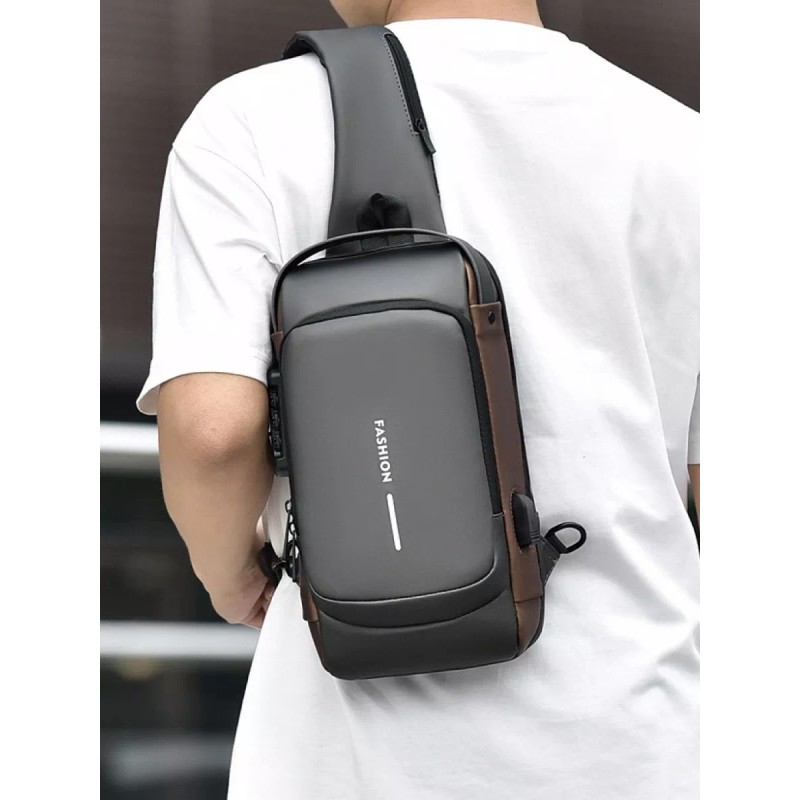 yuqing.fc Pechera Mochila Cruzada Para Hombre Lujo Antirrobo Carga Usb