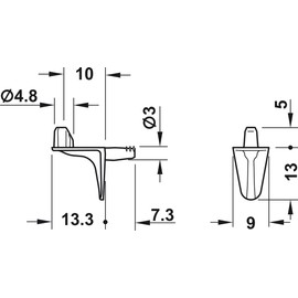 12 Pack of 3mm Nickel Book Case Shelf Pin Support Pins Peg Stud Steel