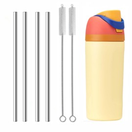 Straw Replacement for Owala Water Bottle 16oz, Metal Drinking Straw with Straw Cleaner Brush Compatible with Owala FreeSip 16OZ, Stainless Steel Straw Accessories for Owala Water Bottle