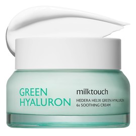 MILKTOUCH Crema calmante Green Hyaluron 6-Second gel hidratante para pieles sensibles, secas y grasas. Reduce el enrojecimiento, la irritacin y las...